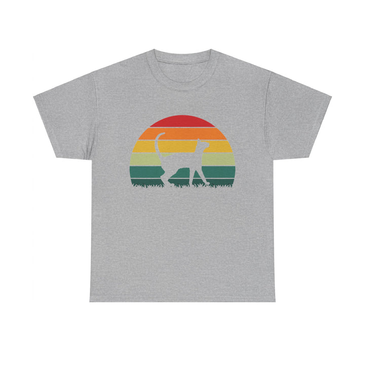 Sunset Cat Cotton Tee- Happy Little Kitty