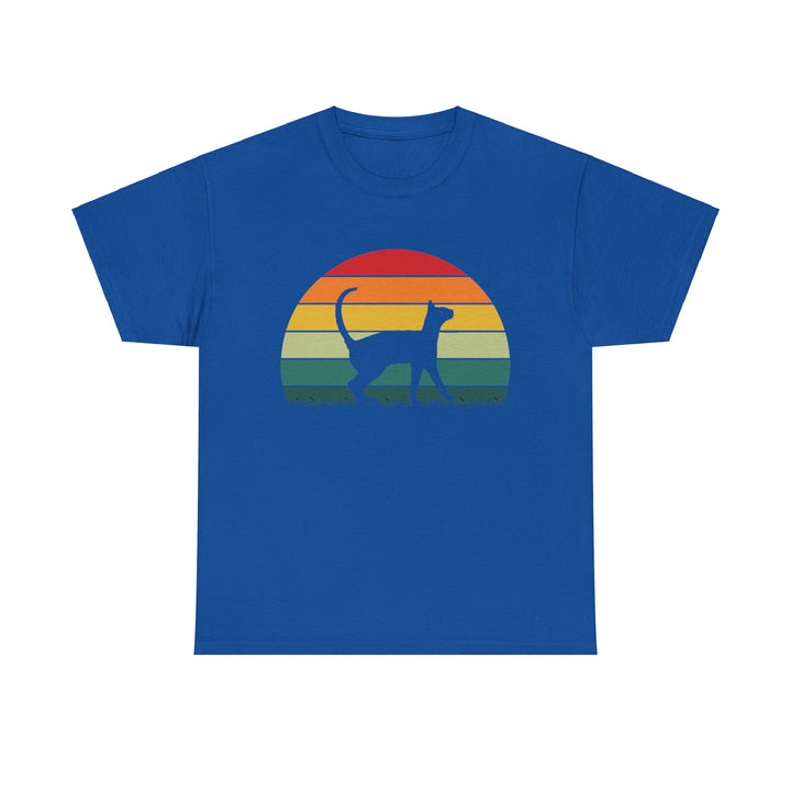 Sunset Cat Cotton Tee- Happy Little Kitty