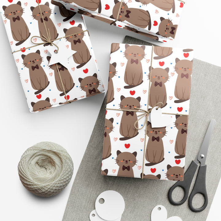 Sweetheart Kitty Gift Wrap - Happy Little Kitty