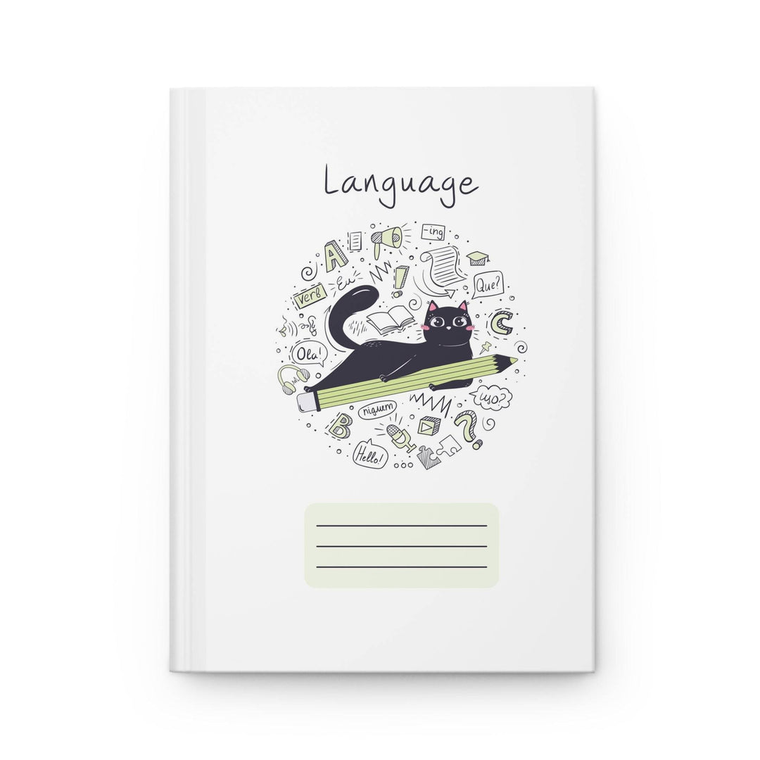 Language Cat Hardcover Journal - Happy Little Kitty