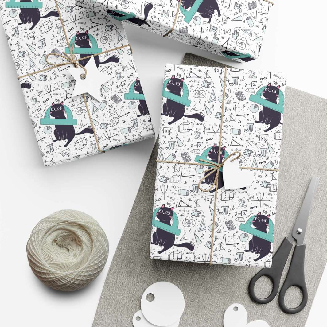 Math Cat Gift Wrap: A Perfect Blend of Math and Cuteness – Happy Little ...