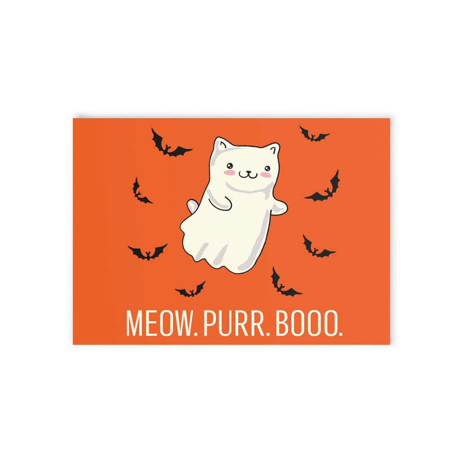 Meow. Purr. Boo. Halloween Greeting Card - Happy Little Kitty