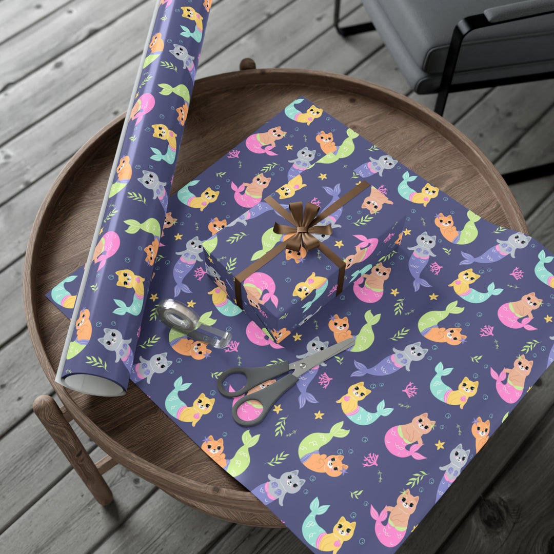 Mermaid Cat Gift Wrap - Happy Little Kitty