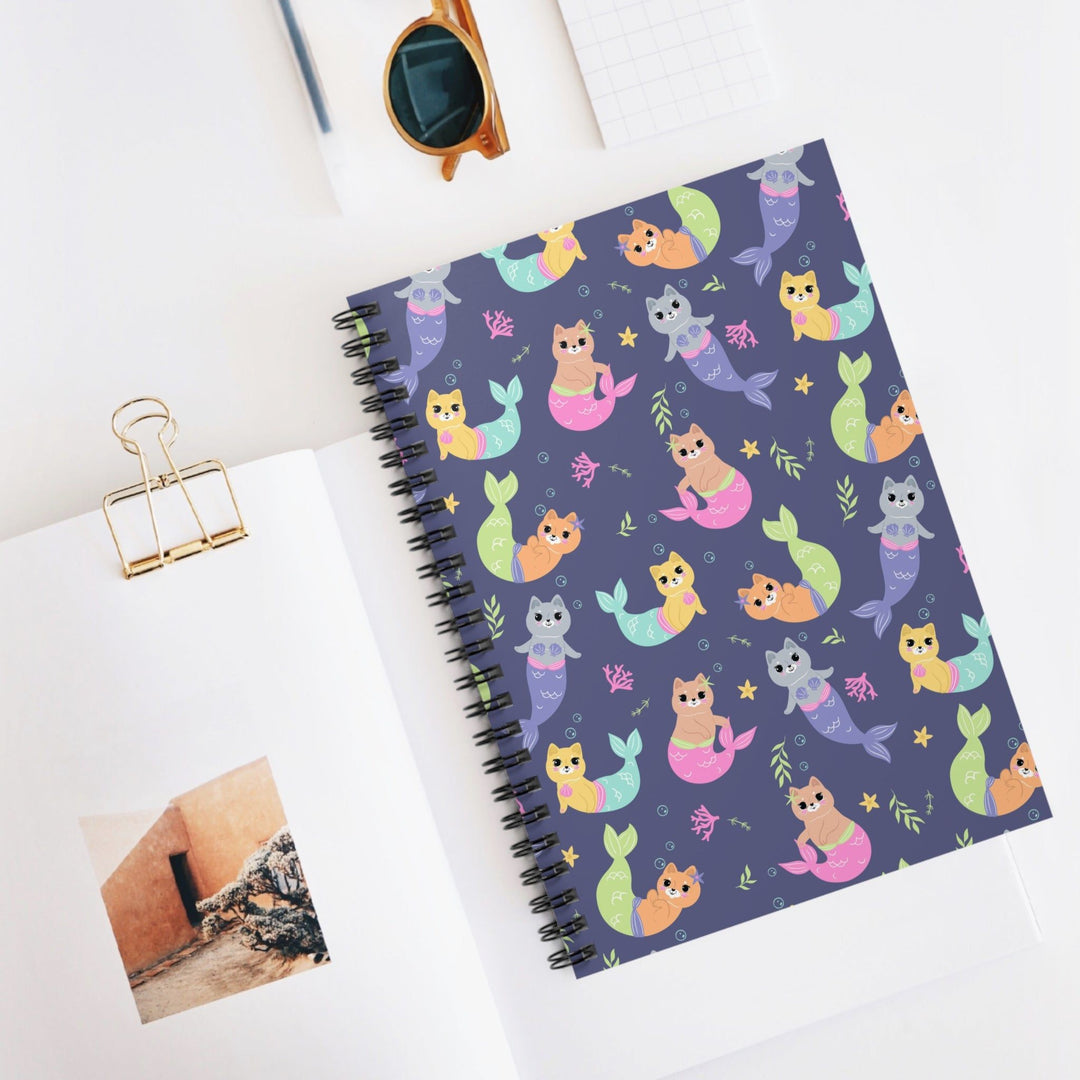 Mermaid Cat Spiral Notebook - Happy Little Kitty