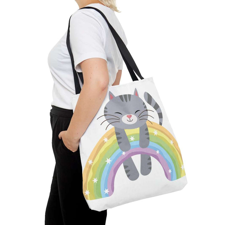 Over the Rainbow Cat Tote Bag - Happy Little Kitty