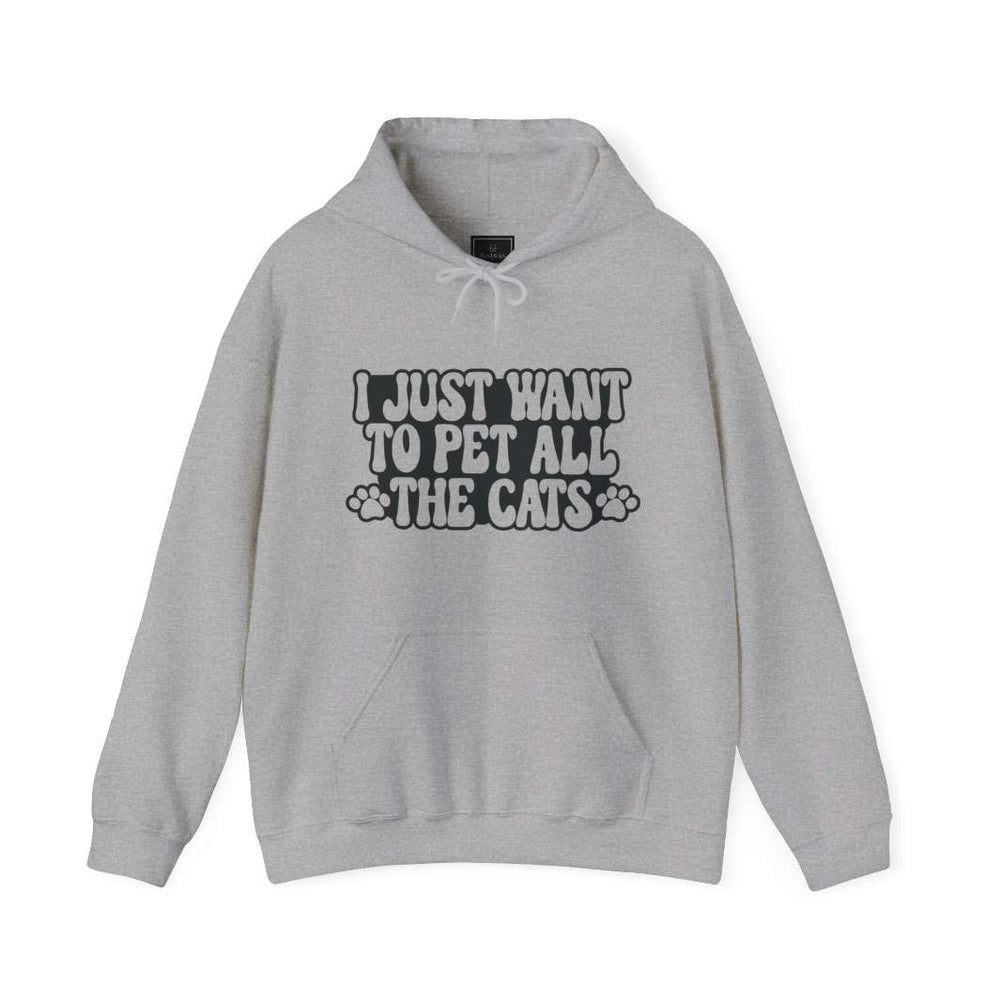 Pet All The Cats Hooded Sweatshirt - Happy Little Kitty