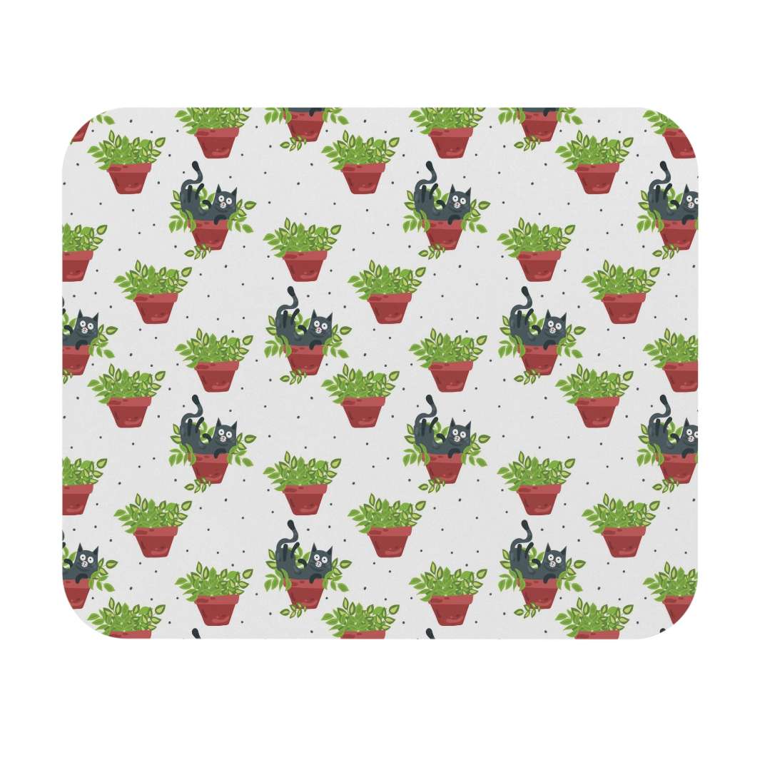 Plant Lover Cat Mouse Pad- Happy Little Kitty