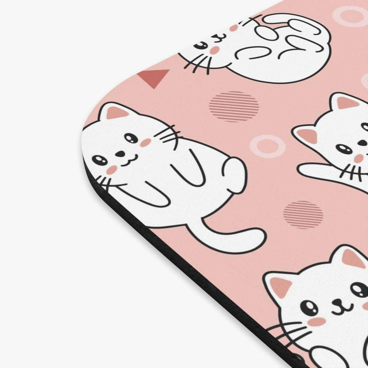 Playful White Cat Mouse Pad - Happy Little Kitty