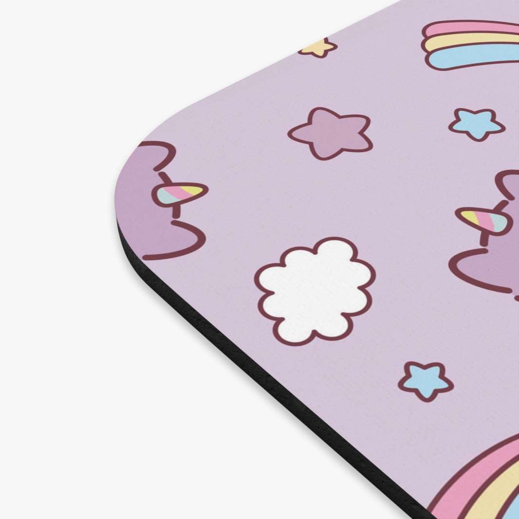 Purple Cats and Rainbows Mouse Pad- Happy Little Kitty