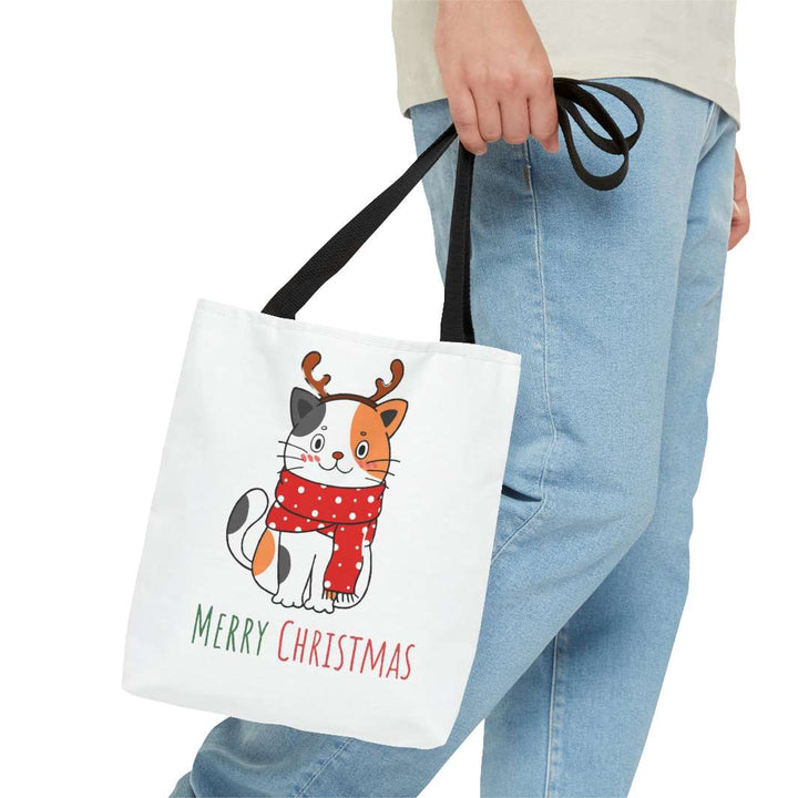 Reindeer Christmas Cat Tote Bag - Happy Little Kitty