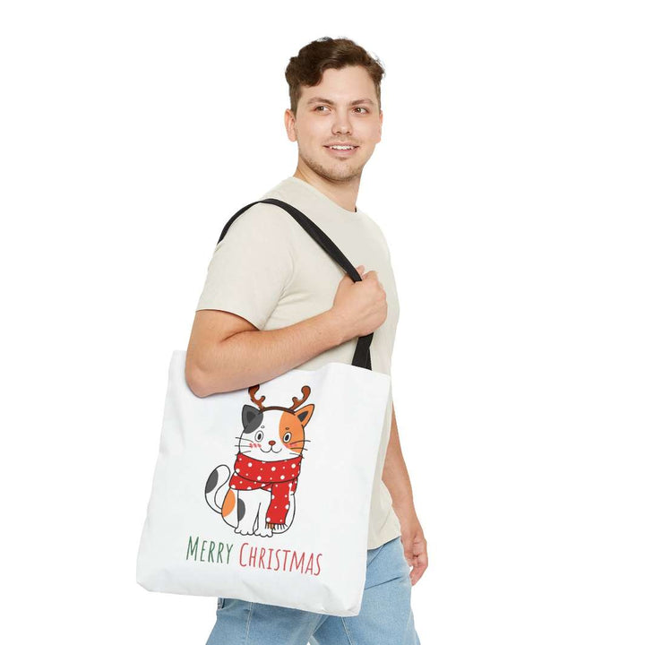 Reindeer Christmas Cat Tote Bag - Happy Little Kitty