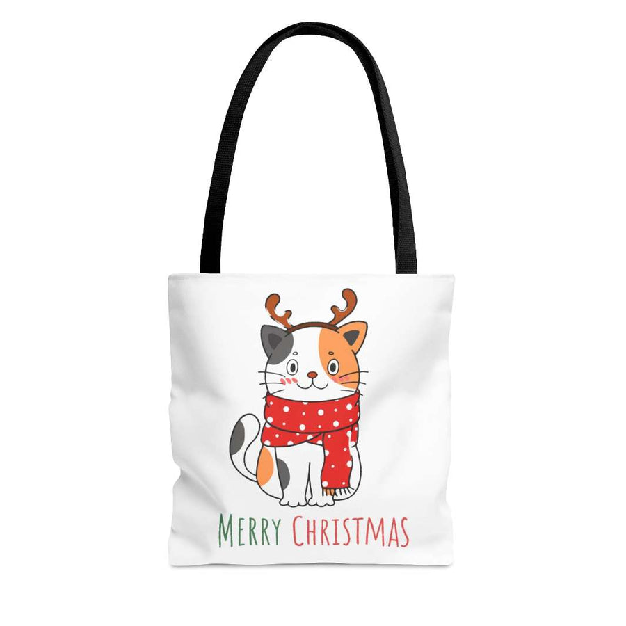 Reindeer Christmas Cat Tote Bag - Happy Little Kitty