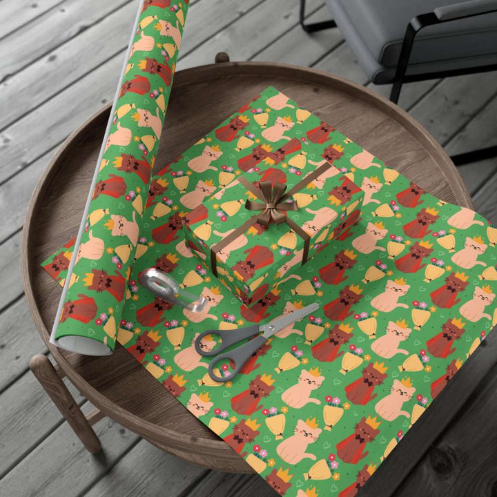 Royal Cat Gift Wrap - Happy Little Kitty