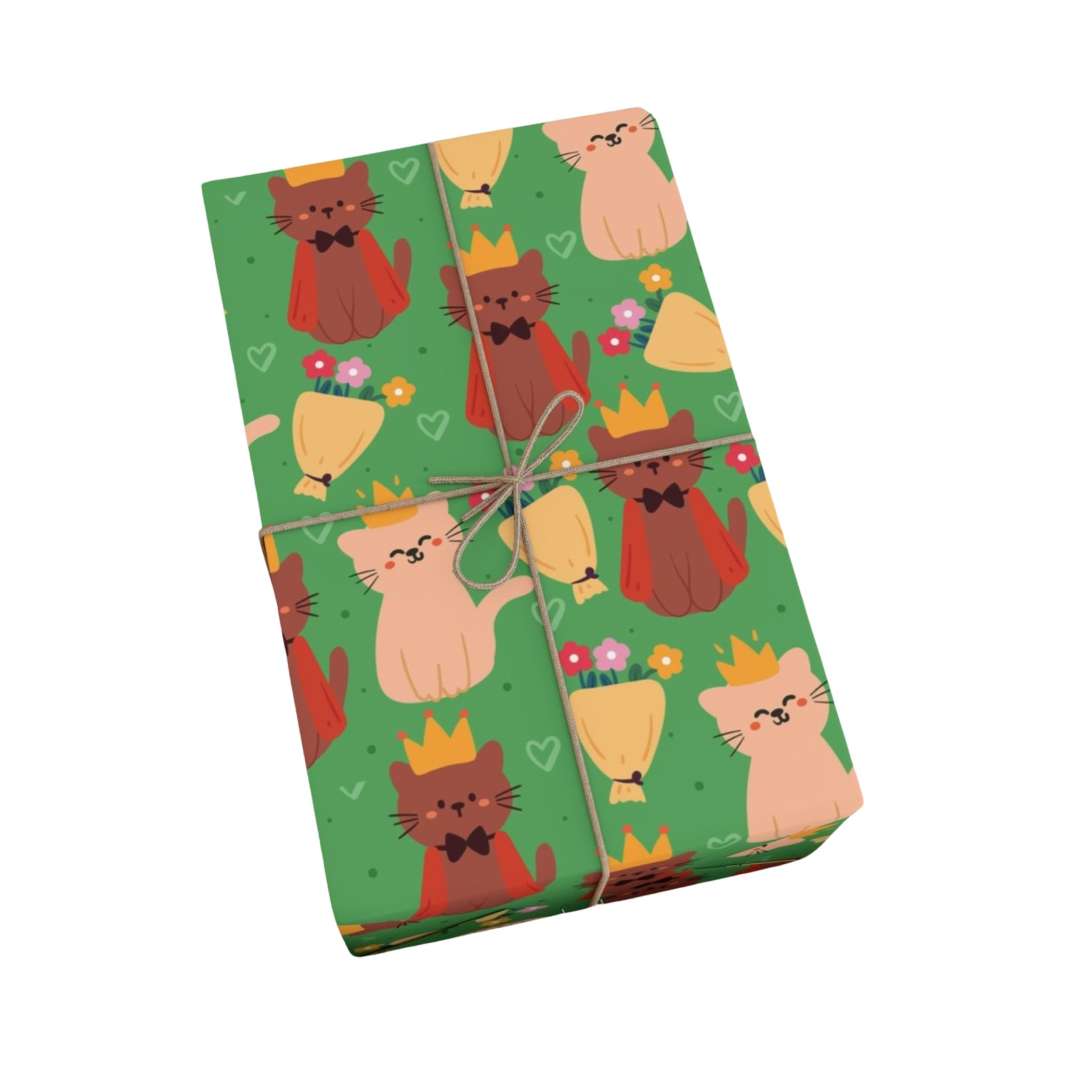 Royal Cat Gift Wrap - Happy Little Kitty