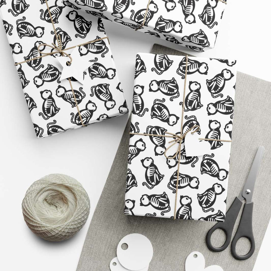 Skeleton Cat Gift Wrap - Happy Little Kitty