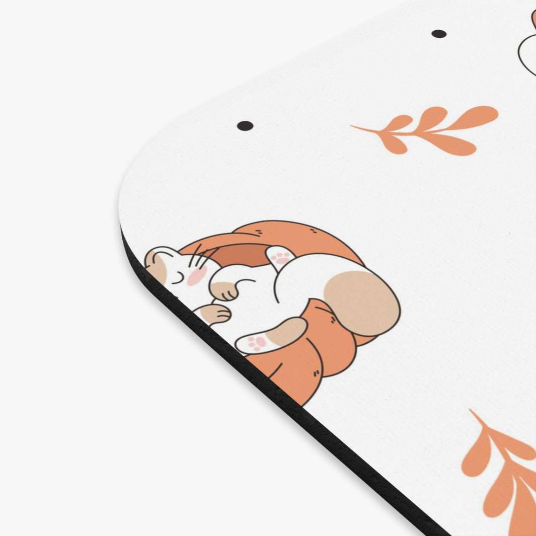 Sleepy Pumpkin Cat Mouse Pad- Happy Little Kitty