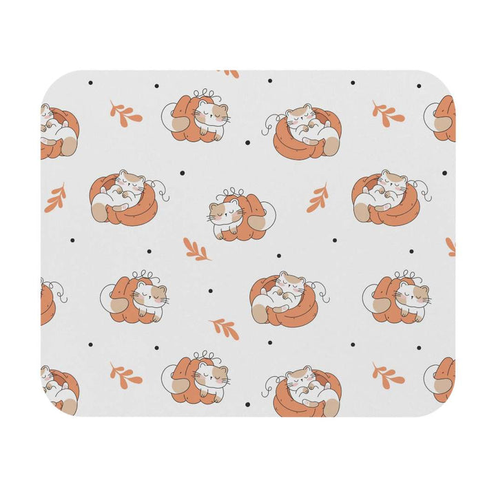 Sleepy Pumpkin Cat Mouse Pad- Happy Little Kitty