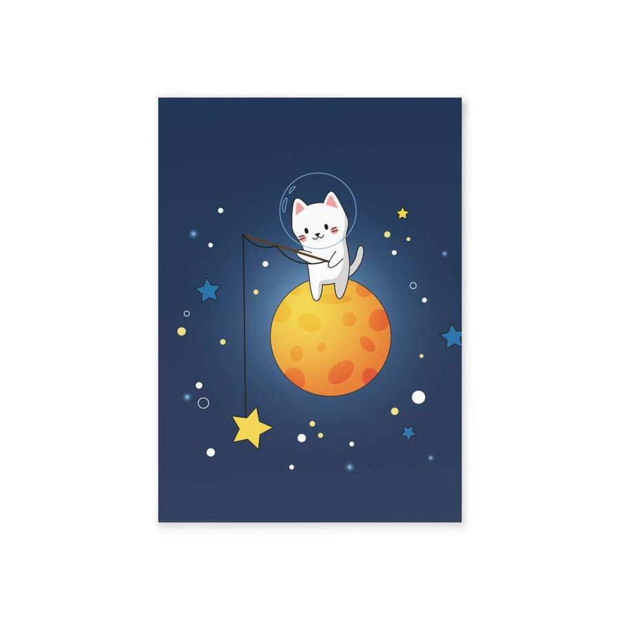 Starcatcher Cat Greeting Card - Happy Little Kitty