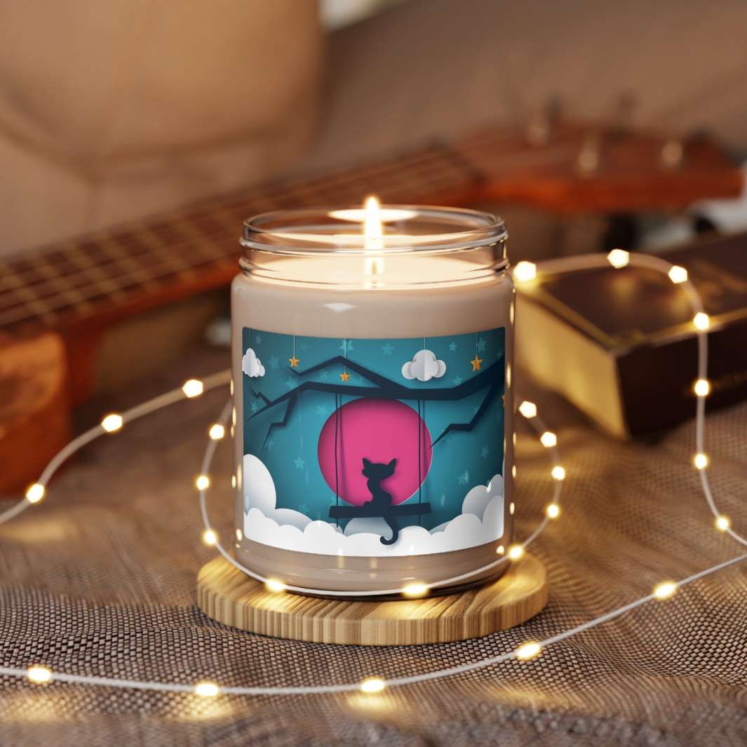 Stargazer Kitty Scented Soy Candle, 9oz - Happy Little Kitty