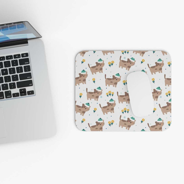 Stocking Hat Cat Mouse Pad - Happy Little Kitty