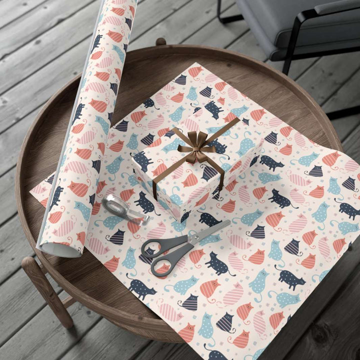 Striped Cat Gift Wrap - Happy Little Kitty