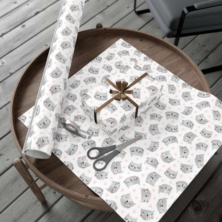 Sweet Gray Kitty Gift Wrap - Happy Little Kitty