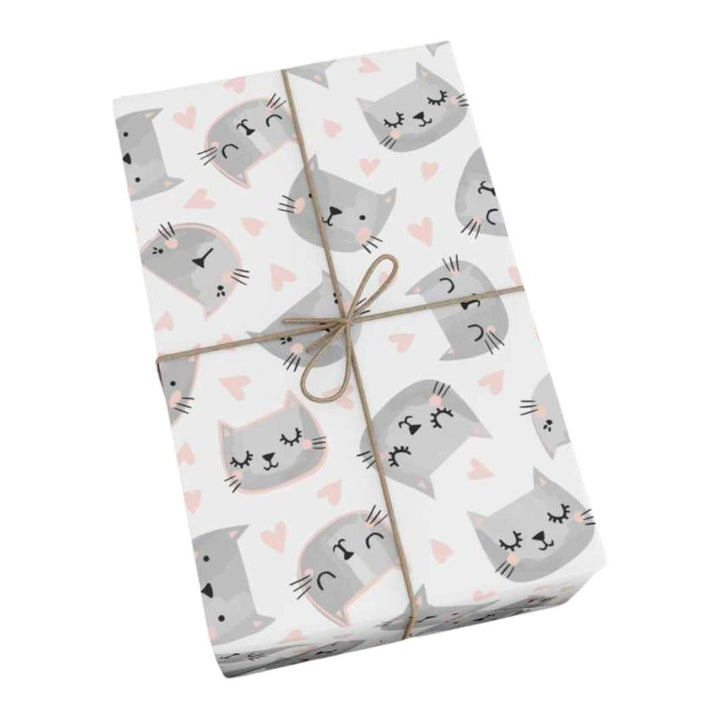 Sweet Gray Kitty Gift Wrap - Happy Little Kitty