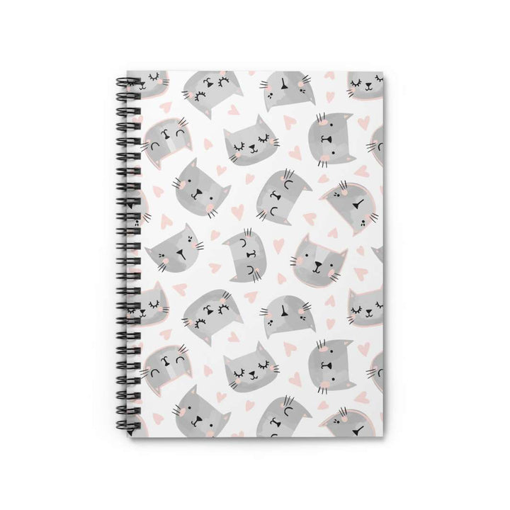 Sweet Gray Kitty Spiral Notebook - Happy Little Kitty