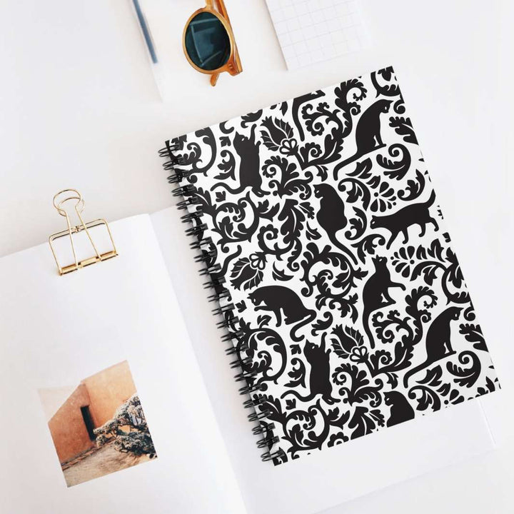 Toile Cat Spiral Notebook - Happy Little Kitty