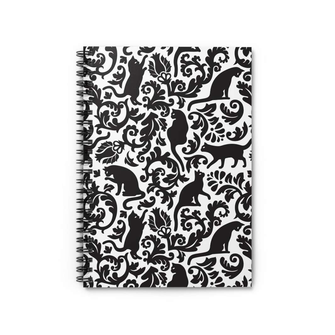 Toile Cat Spiral Notebook - Happy Little Kitty