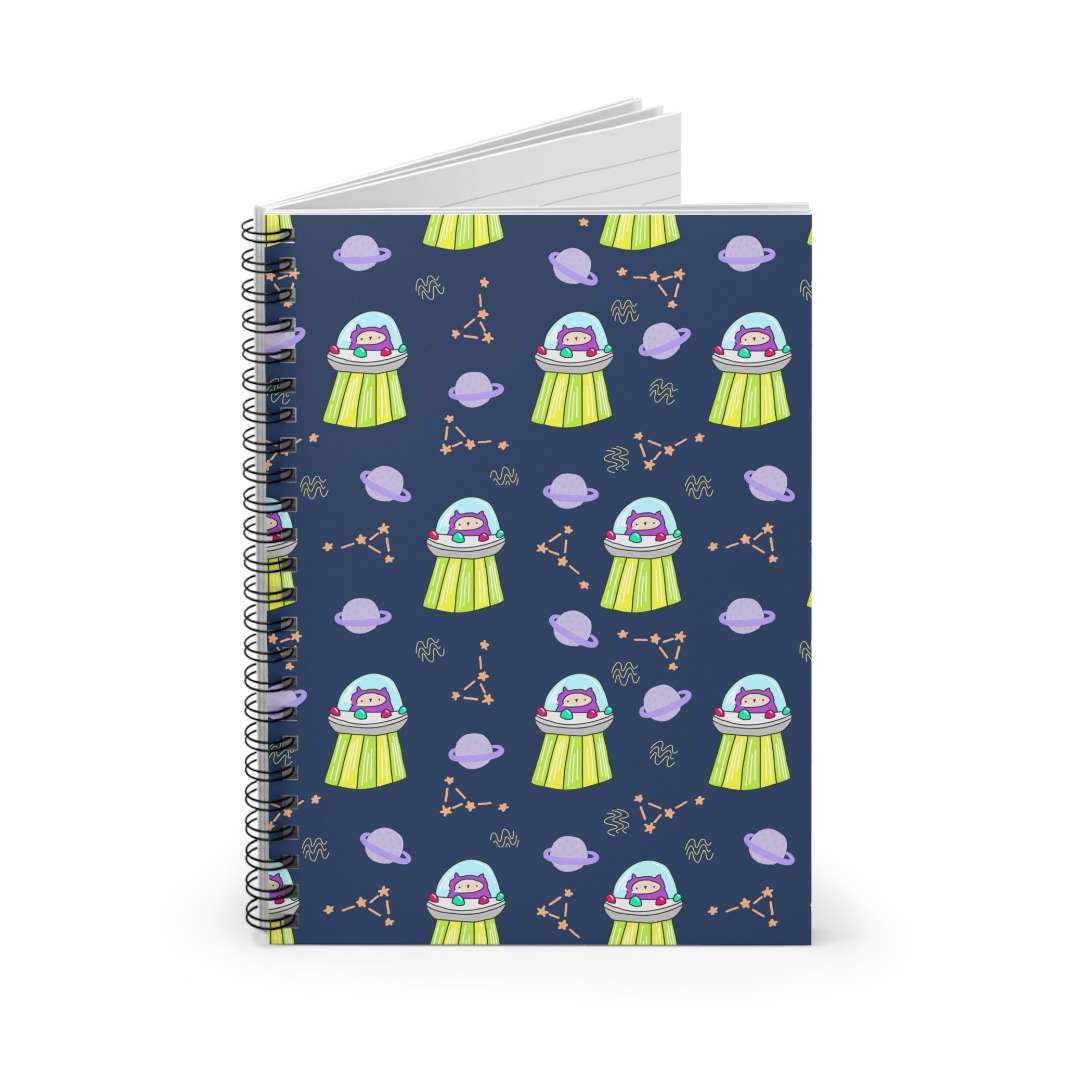 UFO Cat Spiral Notebook - Happy Little Kitty