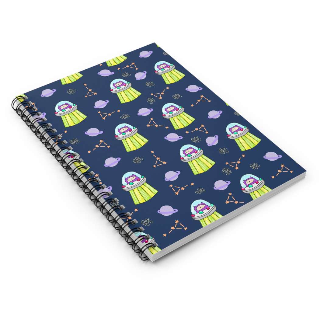 UFO Cat Spiral Notebook - Happy Little Kitty