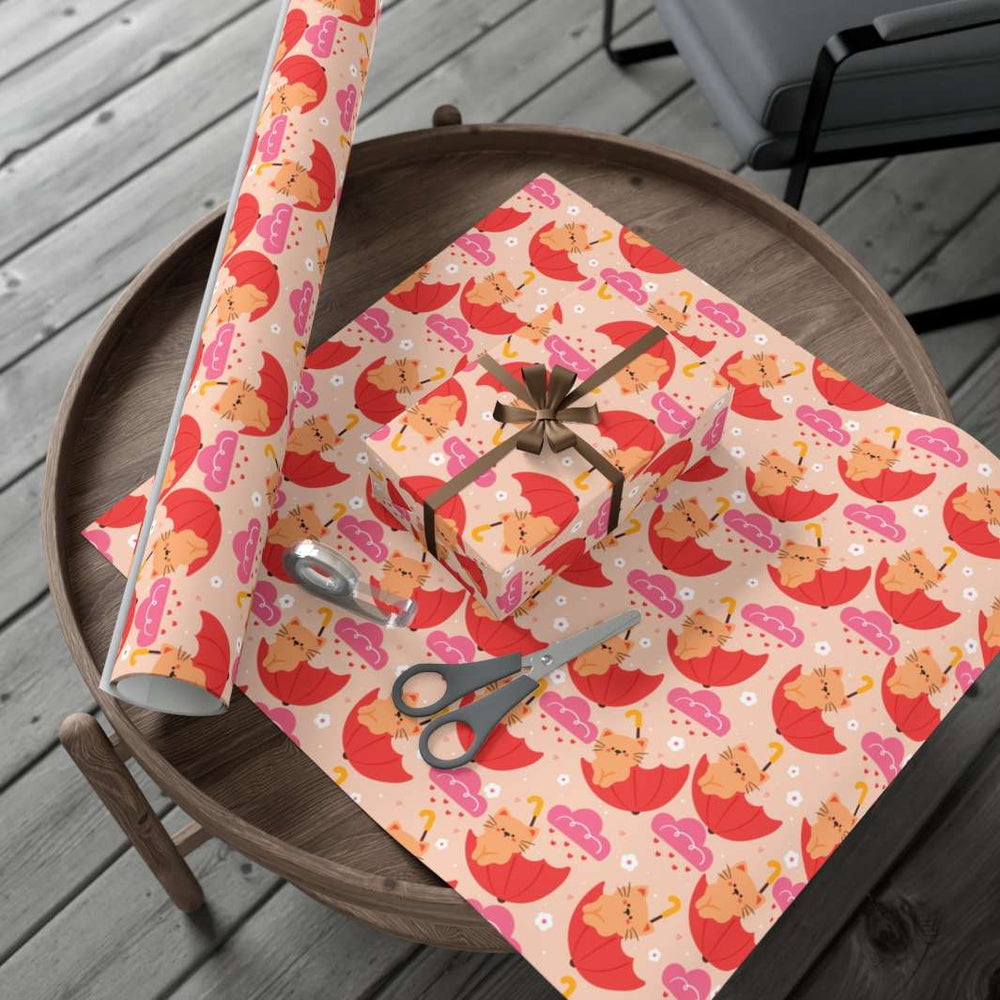 Umbrella Cats Gift Wrap - Happy Little Kitty