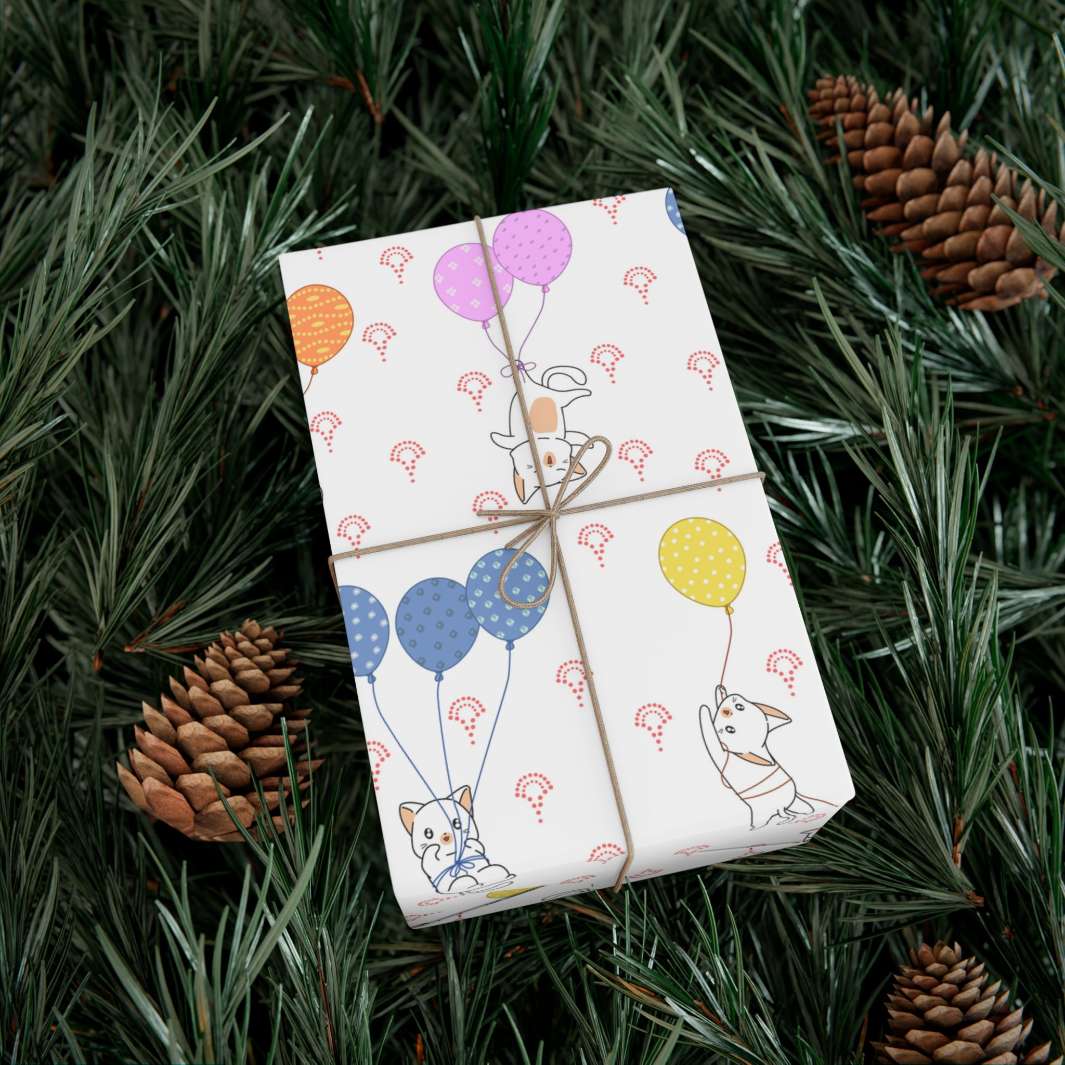 Up and Away Kitty Gift Wrap - Happy Little Kitty
