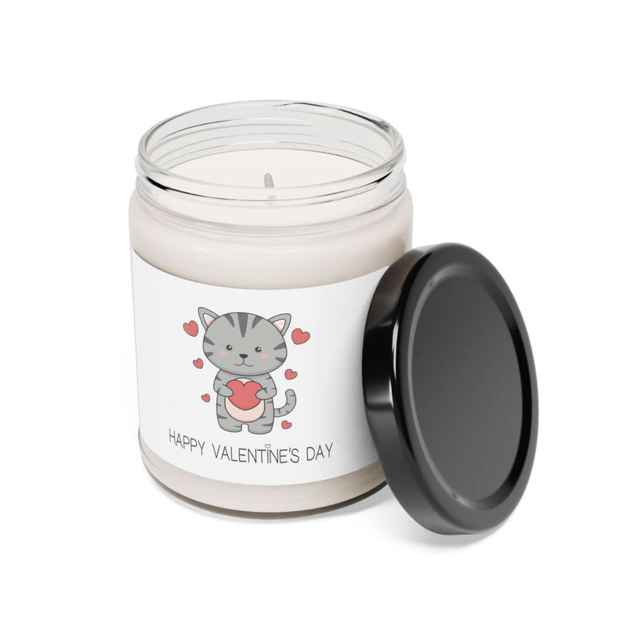 Valentine Cat Scented Soy Candle, 9oz - Happy Little Kitty