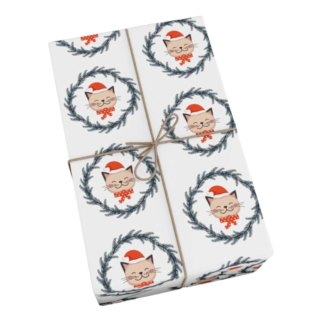 Vintage Christmas Cat Gift Wrap - Happy Little Kitty