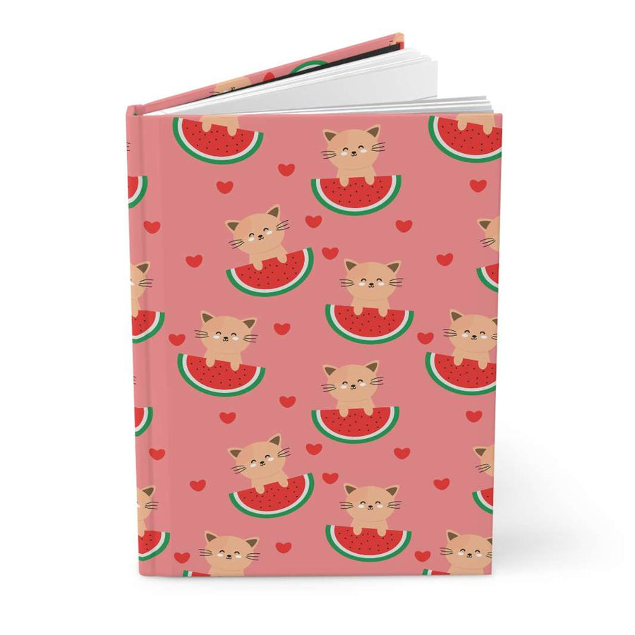 Watermelon Cat Hardcover Journal - Happy Little Kitty