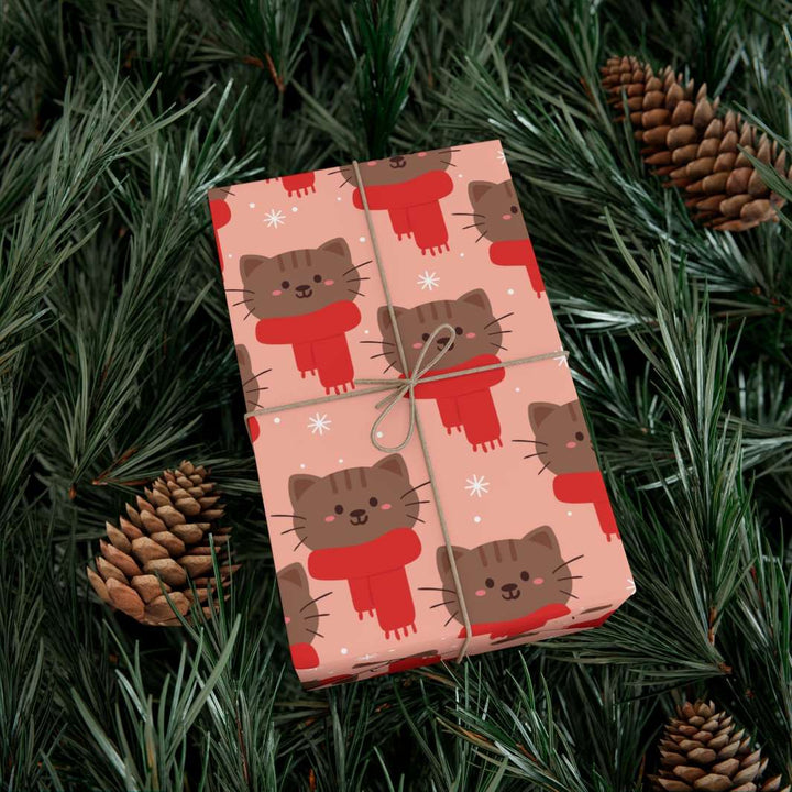 Winter Scarf Cat Gift Wrap - Happy Little Kitty