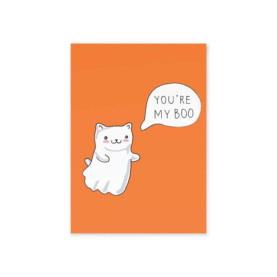 You're My Boo Halloween Greeting Card - Happy Little Kitty