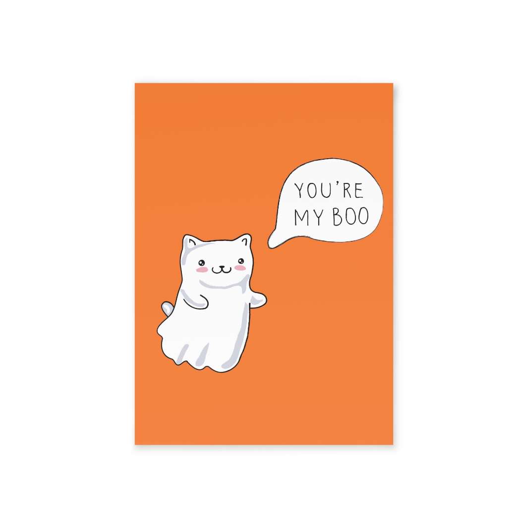 You're My Boo Halloween Greeting Card - Happy Little Kitty