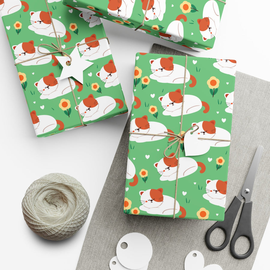 Sleeping Cat Gift Wrap - Happy Little Kitty