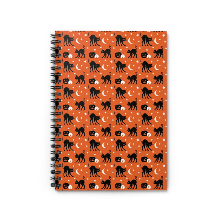 Black Cats and Pumpkins Spiral Notebook - Happy Little Kitty