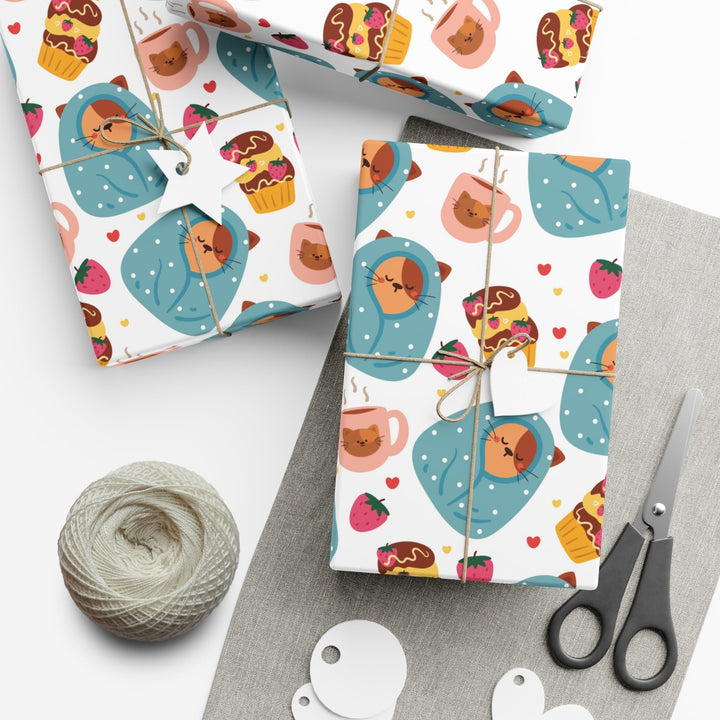 Blanket Cat Gift Wrap - Happy Little Kitty