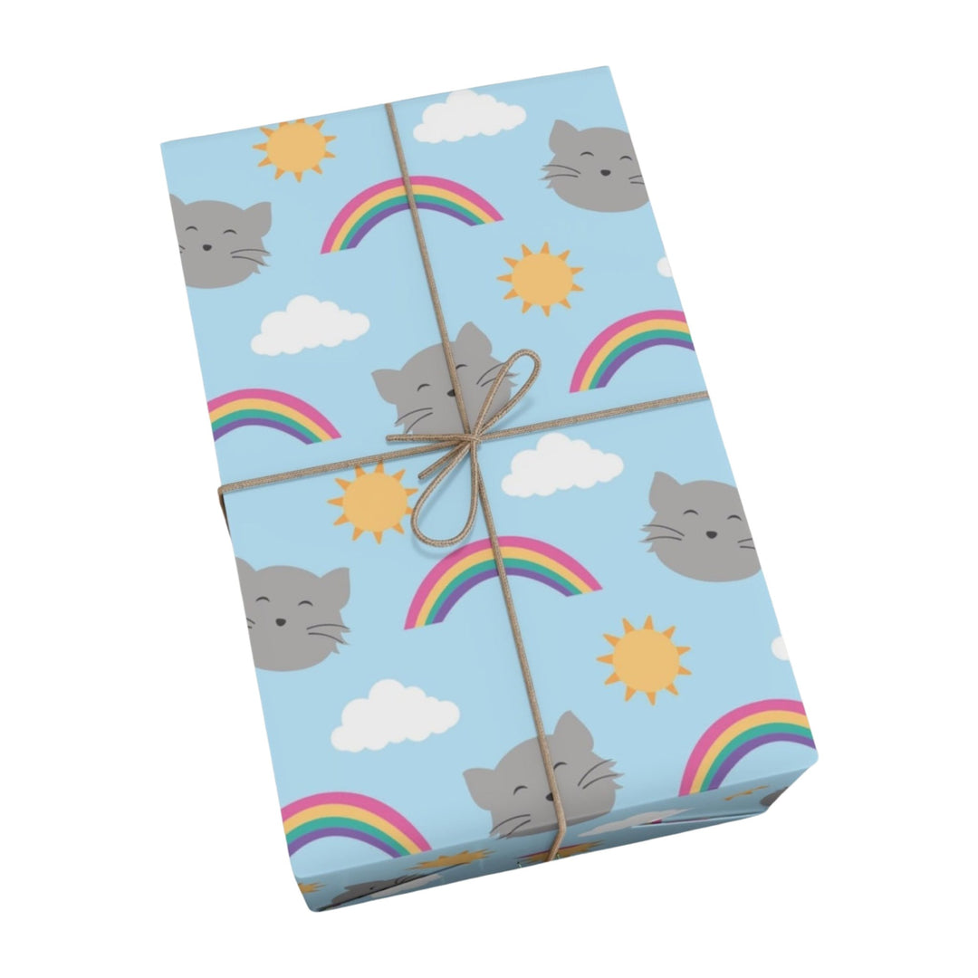 Blue Sky Kitty Gift Wrap - Happy Little Kitty