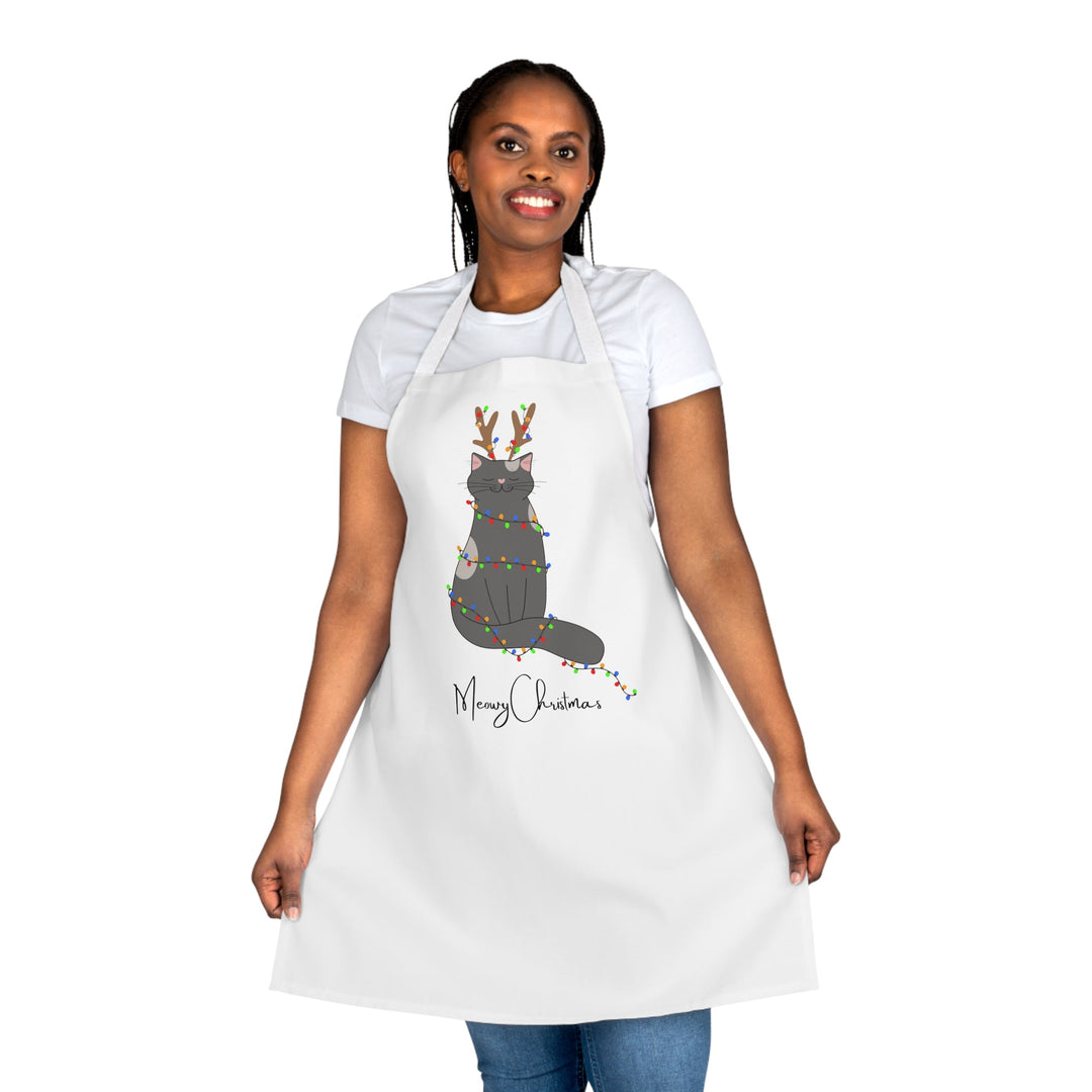 Bright Christmas Cat Apron- White - Happy Little Kitty