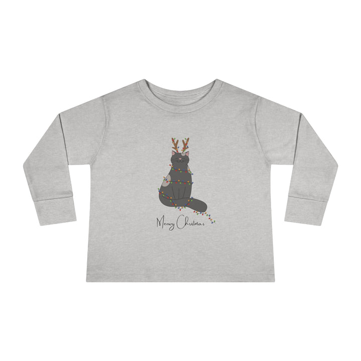 Bright Christmas Cat Toddler Long Sleeve Tee - Happy Little Kitty