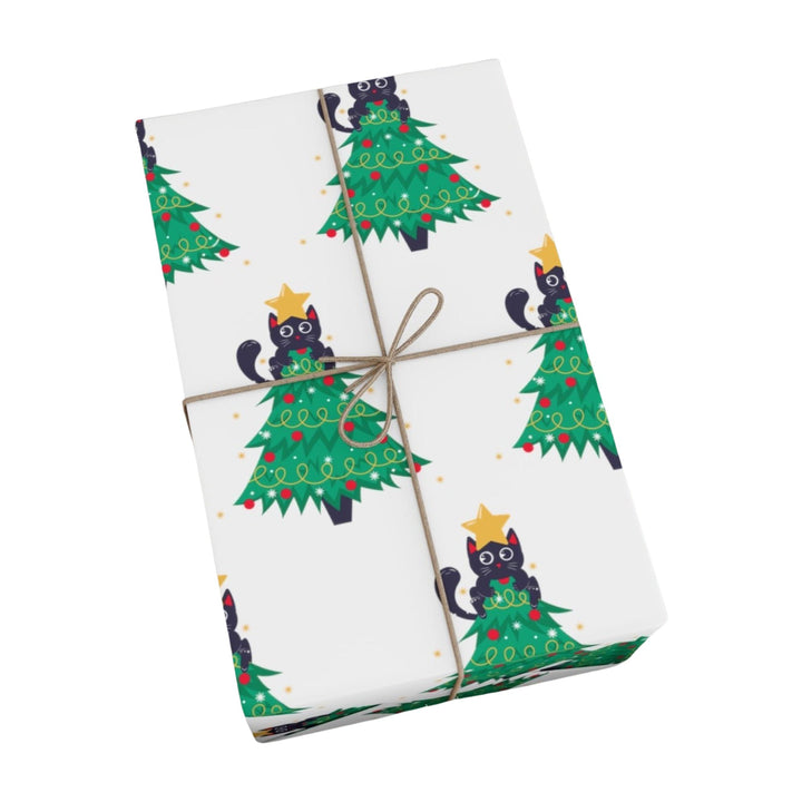 Cat Christmas Tree Gift Wrap - Happy Little Kitty