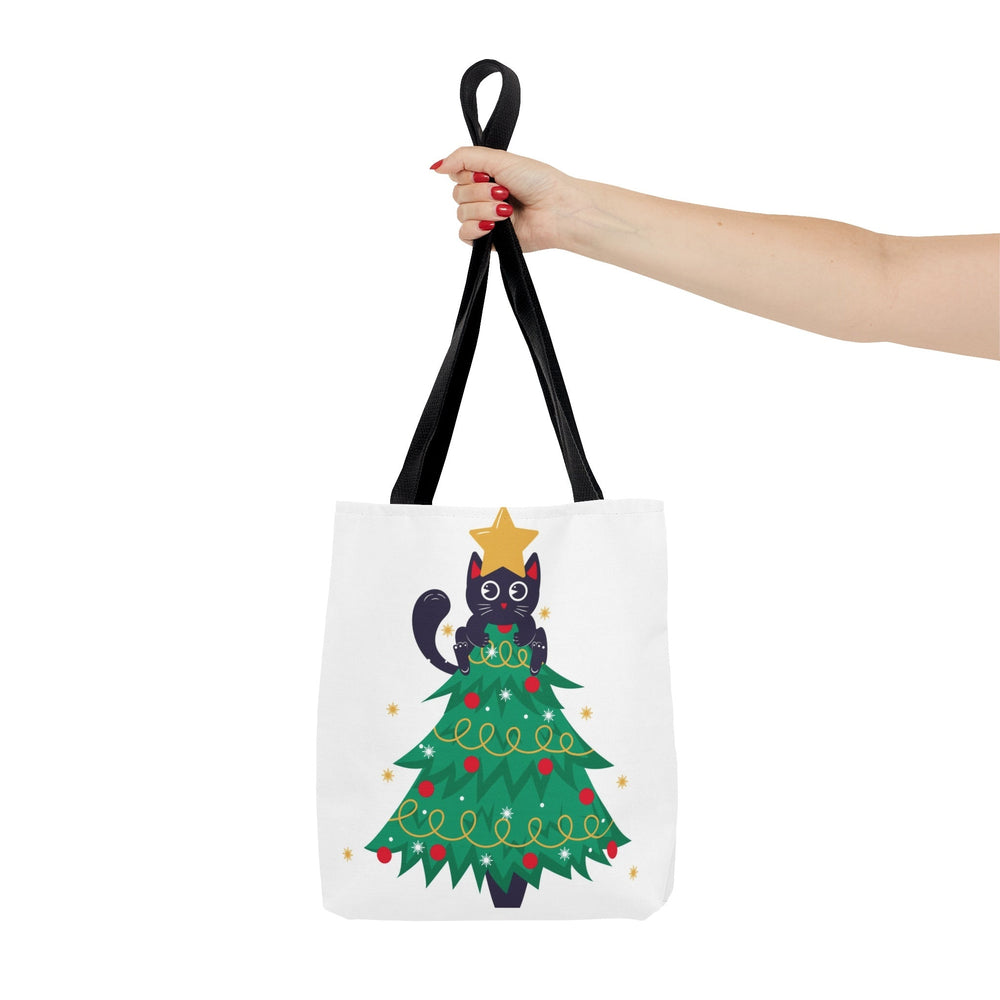 Cat Christmas Tree Tote Bag - Happy Little Kitty