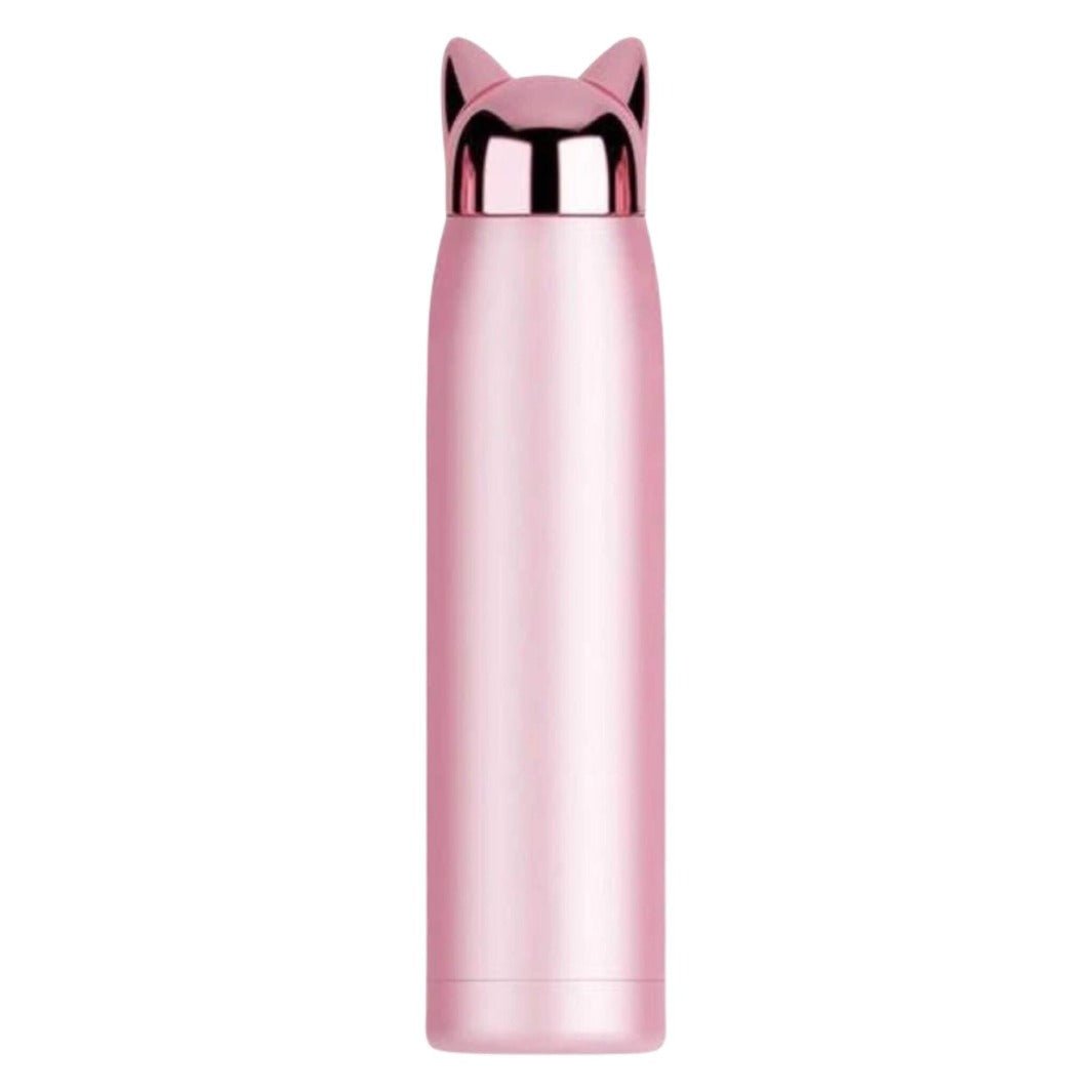 Cat Ear Stainless Steel Travel Bottle- Pink - Happy Little Kitty