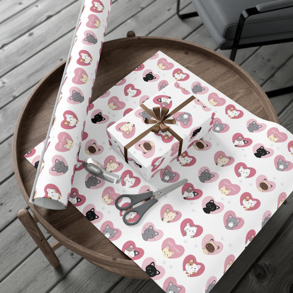 Cat Heart Gift Wrap - Happy Little Kitty